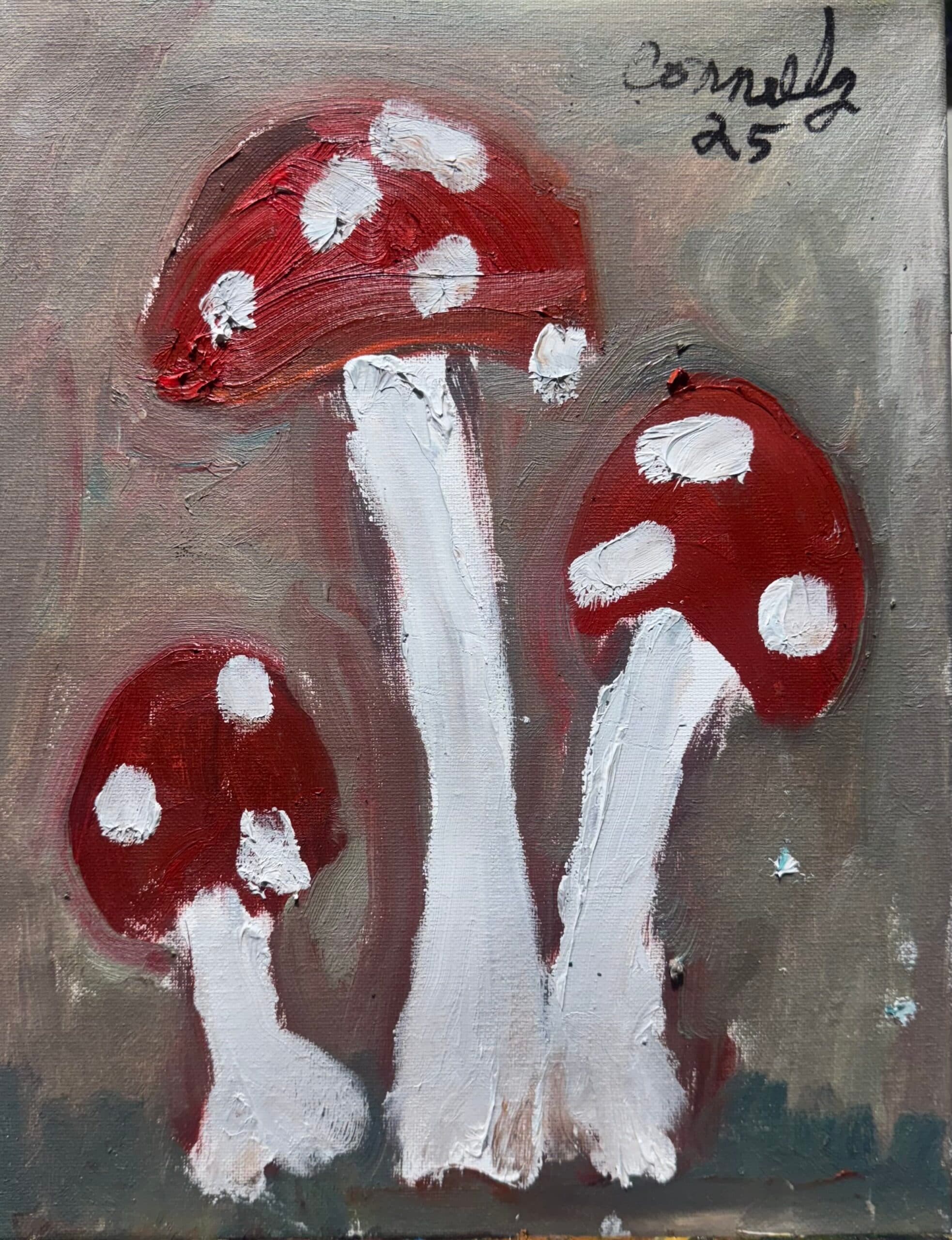 Chuck Connelly — Three Mushrooms, 2025