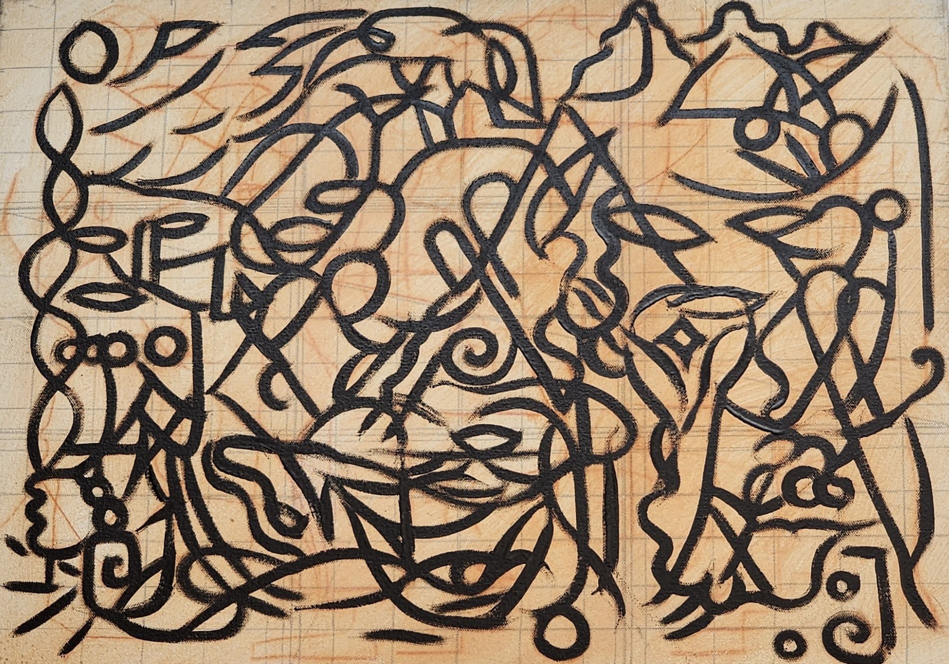 Scot Borofsky — Untitled (Black | peach), 2021