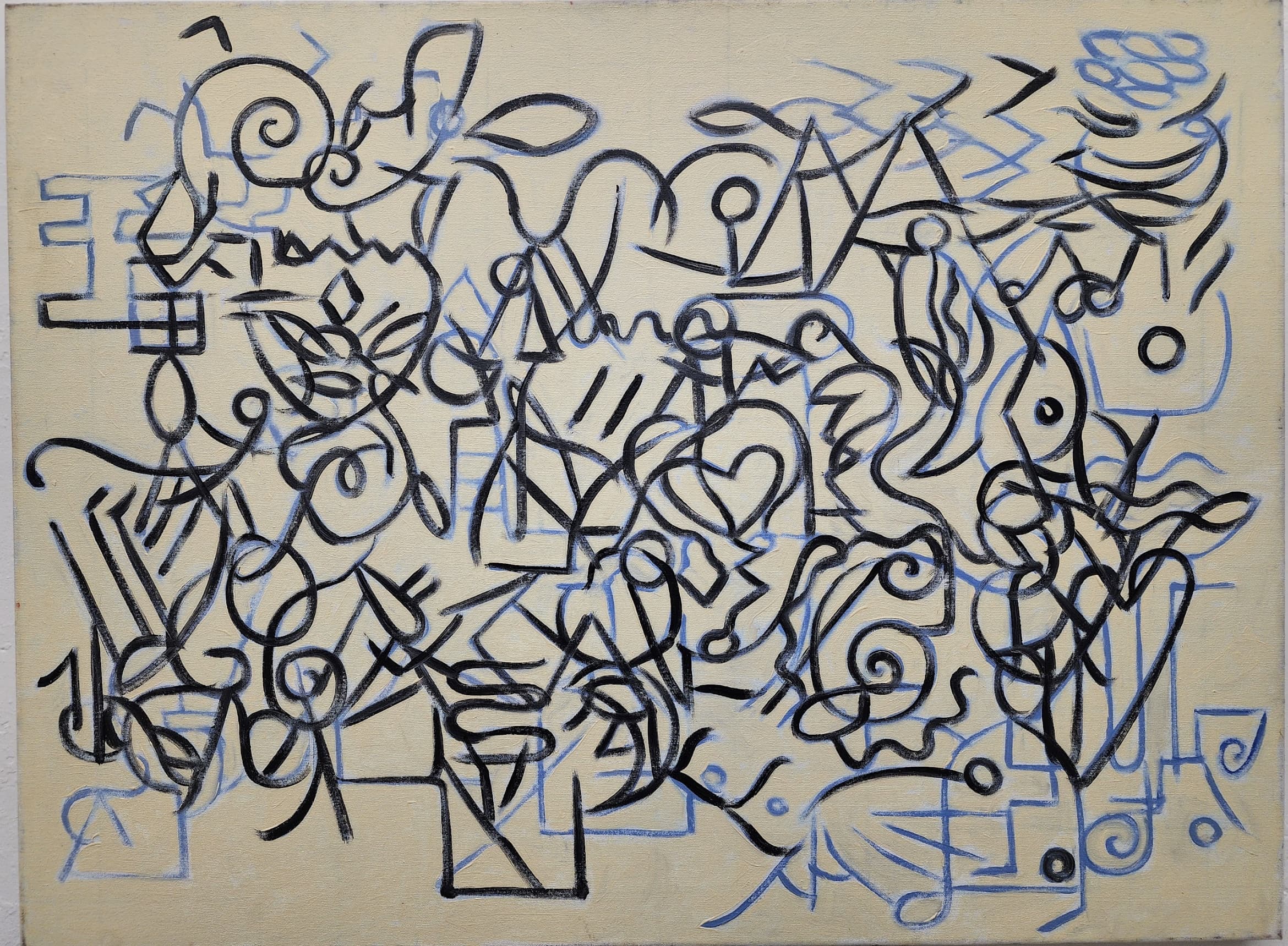 Scot Borofsky — Untitled (yellow | blue | black), 2018